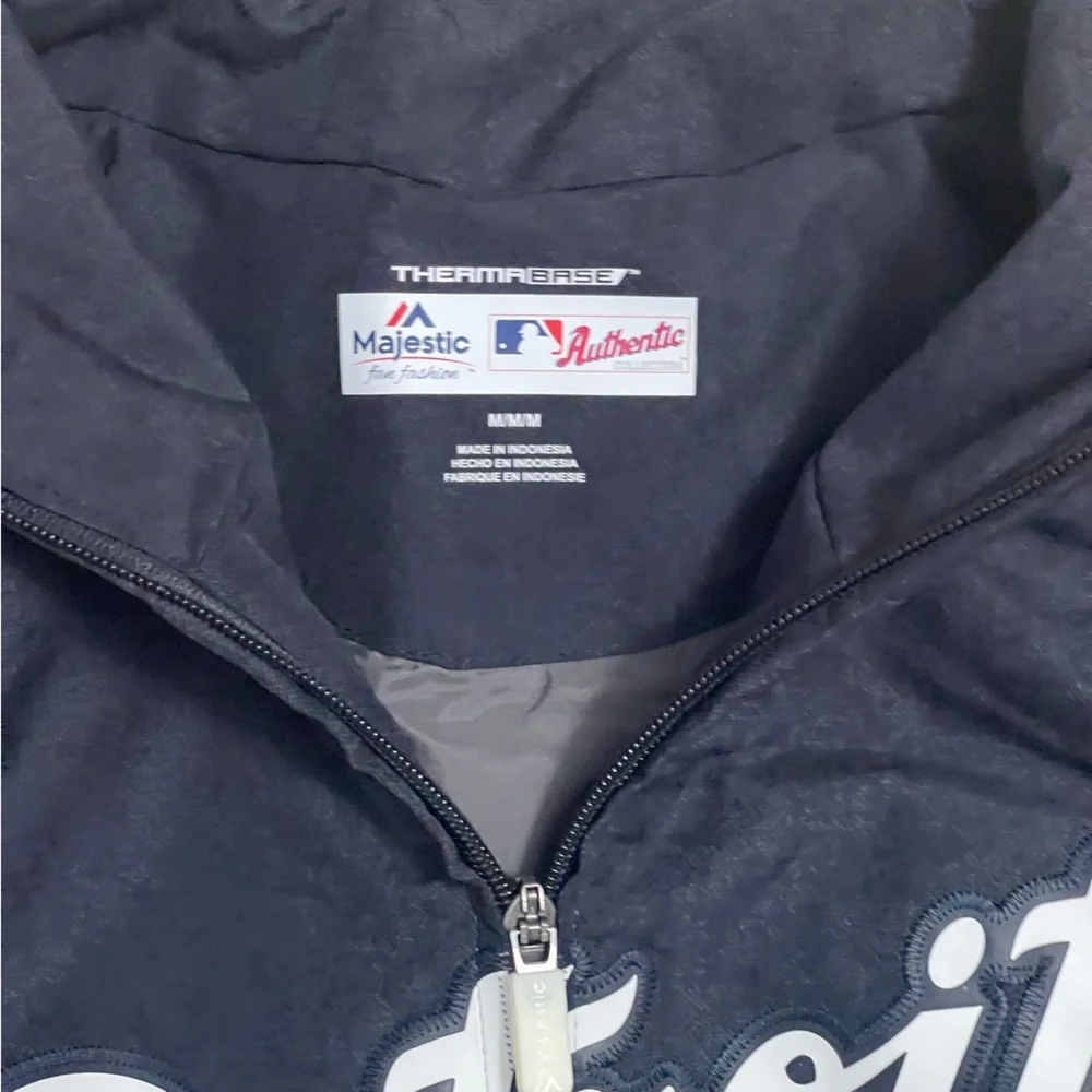Majestic Thermabase MLB Detroit Tigers Jacket Navy Medium - Picture 11 of 13